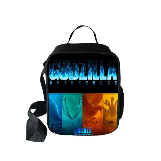 (A) Godzilla Lunch Bag Insulated School Picnic Handbag