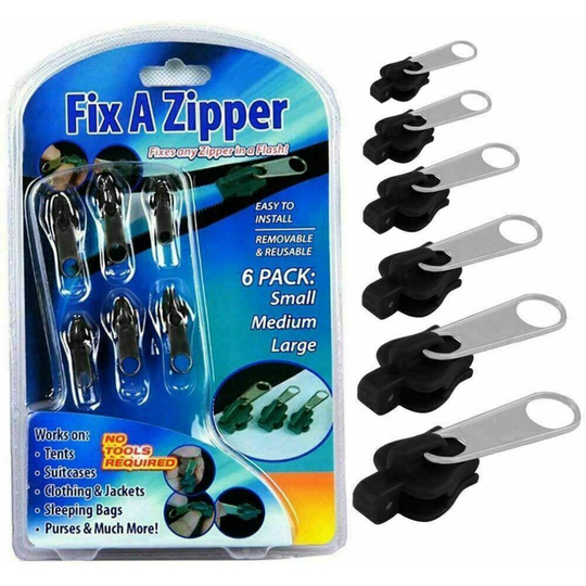 6pcs Fix A Zipper Zip Slider Rescue Instant Repair Replacement Kit Bag
