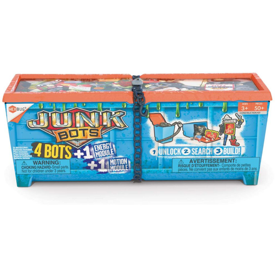 HEXBUG 430-6843 JUNKBOTS Industrial Dumpster Assortment Kit Surprise Every Box LOL with Boys and Girls Alien Powered Toys for Kids 50+ Pieces of Actio
