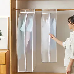 Storage Bag Other Garment Covers Household Storage Bags Hanging Garment Clothes Cover, Translucent Hanging Garment Rack Cover with Zipper Garment Bags for Suit Coats Closet Storage Lightinthebox