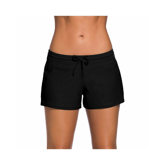 (Black, M) Womens Bikni Plain Swimming Shorts Swim Ladies Underwear Short Briefs Bottoms UK