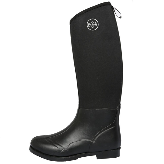 (Black, 8) Ladies Waterproof Neoprene Boots - Equestrian Stable Yard Riding Tall Muck Boots