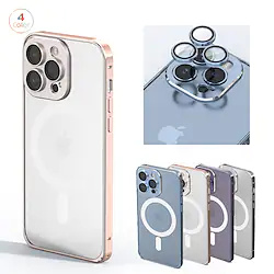 Phone Case For Apple Classic Series iPhone 14 13 12 Pro Max Plus Bumper Frame Magnetic Full Body Protective Solid Colored TPU Lightinthebox