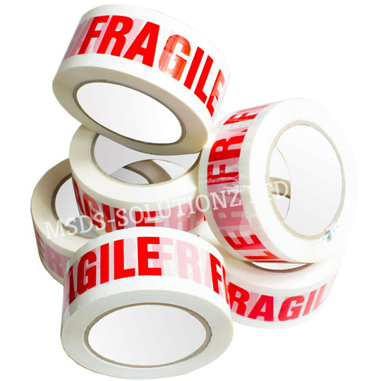 (4 Rolls) FRAGILE Tape Low Noise Packaging Parcel Packing Tape Sellotape Sealing Box - 48mm x 91M