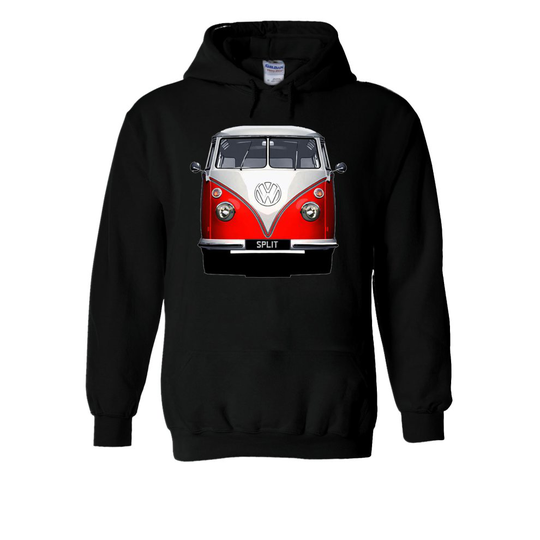 (XX-Large, Black) Vw Camper Van Splitscreen Choice of Bus Colour White Men Women Unisex Hooded Sweatshirt Hoodie