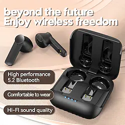 NIA F2 True Wireless Headphones TWS Earbuds In Ear Bluetooth 5.2 Stereo with Charging Box ENC Environmental Noise Cancellation for Apple Samsung Huawei Xiaomi MI Gym Workout Running Everyday Use Lightinthebox