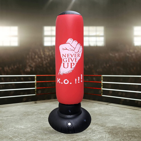 (QJZ-KO-N) Inflatable Punch Bag for Kids, LncBoc 160cm/63 Inch Inflatable Heavy Boxing Bag, Free-standing Target Stand Tumbler Punch Bag, Punching Kic