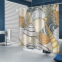 Scallop Conch Digital Printing Shower Curtain 70 Inch Lightinthebox