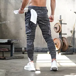Men's Joggers Cargo Pants Drawstring Towel Loop Bottoms Outdoor Sports Outdoor Winter Quick Dry Sweat wicking Power Flex Basketball Running Workout Sportswear Activewear Dark Grey Green Black Lightinthebox