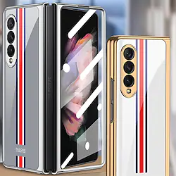 Phone Case For Samsung Galaxy Full Body Case Samsung Galaxy Z Fold3 Shockproof Dustproof Flip Color Gradient Tempered Glass Lightinthebox