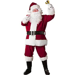 Santa Suit Santa Claus Christmas Party Supplies Santa Clothes Men's Cosplay Costume Christmas Christmas Halloween Festival / Holiday Polyester Red Men's Easy Carnival Costumes Patchwork Lightinthebox