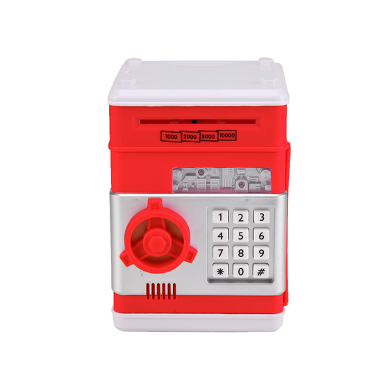 (Red) KID ATM CASH MACHINE COUNTER SAVING MONEY BOX