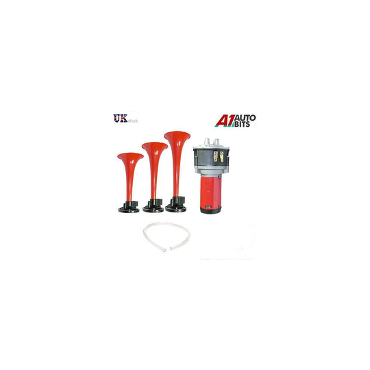 Triple Trumpet Air Horn 12 V 178dB Car Truck RV Train Boat Loud Replacement