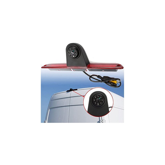 (7" Mirror Mounted Monitor) Dolphin Rear Brake Light Mounted Camera, Van Reversing Camera System VW Crafter 2007 to 2017 - With Optional Screen/Monit