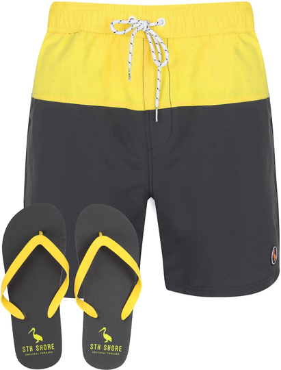 Swim Shorts Keone Swim Shorts With Free Matching Flip Flops In Blazing Yellow - South Shore / S - Tokyo Laundry