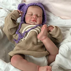 19inch Newborn Baby Doll Handmade Lifelike Reborn Sleeping Loulou Soft Touch Cuddly Doll with 3D Painted Skin Visible Veins Lightinthebox