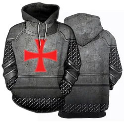Inspired by The Last Templar Crusader Knights Templar Hoodie Cartoon Manga Anime Front Pocket Graphic Hoodie For Women's Adults' 3D Print 100% Polyester Lightinthebox