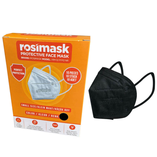 (Black) Childrens FFP2 Disposable Face Masks - Box of 10