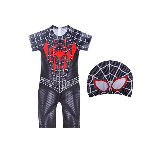 (Black, 6-7 years) Gentleman-UK Boys' Spider-Man one-piece swimsuit Marvel superhero swimsuit