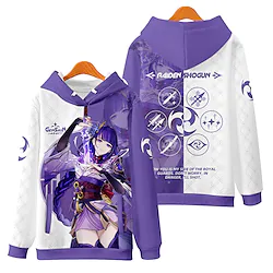 Inspired by Genshin Impact Raiden Shogun Hoodie Cartoon Manga Anime Harajuku Graphic Kawaii Hoodie For Men's Women's Unisex Adults' 3D Print 100% Polyester Lightinthebox