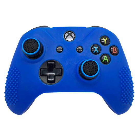 (Black Blue) 2 x EGP™ Grips Thumb Stick Cover Caps For Xbox One / S / X / Elite Controller
