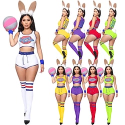 Inspired by Cosplay Space Jam Lolita Tune Squad Lola Bunny Anime Cosplay Costumes Japanese Cosplay Suits Top Pants For Women's Lightinthebox