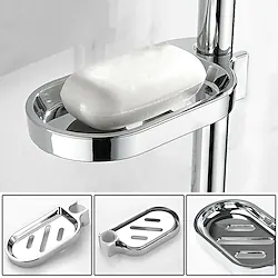 Shower Rail Soap Dish Box Soap Holder Soap Pallet Shower Rod Slide Bar ABS Chrome for Sliding Bar Bathroom Tray Soap Box Slide Bar Soap Dish Holder Replacement Soap Pallet Lightinthebox
