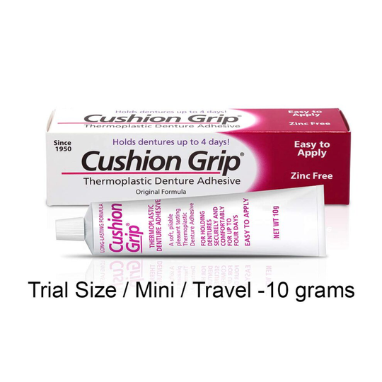 Cushion Grip 10 Gram Trial Tube - a Soft Pliable Thermoplastic for Refitting and Tightening Dentures