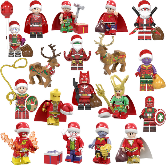 (Christmas gift package (boxed)) 18pcs Fit Lego Avengers Minifigures Christmas Day Children Building Blocks Toy Christmas gift package