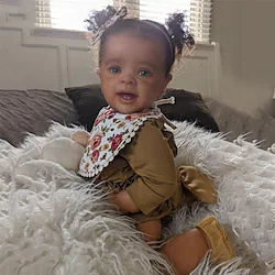 24 inch 60CM Reborn Toddler Yannik in Dark Brown Skin Girl Doll Lifelike Soft Touch 3D Skin Collectible Art Doll Gifts for Girls Lightinthebox