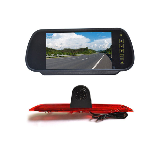 Vardsafe Brake Light Reverse Backup Camera + Replacement Mirror Monitor for Ford Transit Van (2014-2018)