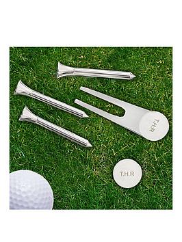 The Personalised Memento Company Personalised Golf Set Including Tees, Pitch Repairer And A Marker Pen