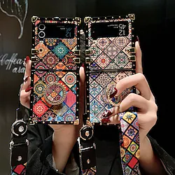 Phone Case For Samsung Galaxy Handbag Purse Flip Z Flip 4 Z Flip 3 Flip with Adjustable Neck Strap Kickstand Butterfly PC Lightinthebox
