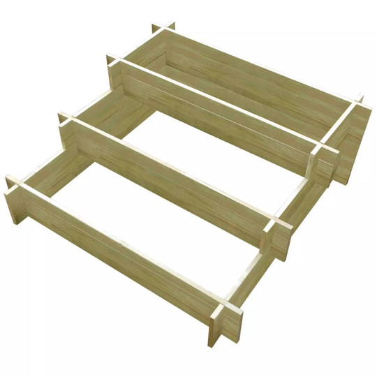 vidaXL 3-Tier Planter Box Impregnated Wood Garden Flower Pot Raised Bed