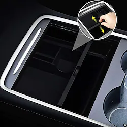 Center Console Organizer Tray Fit for 2021 Tesla Model 3/Y Armrest Storage Box Cubby Drawer Container 2021 Tesla Model 3 Model Y Accessories Interior Parts ABS/Original Felt Texture/Silica Gel) Lightinthebox