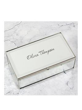 The Personalised Memento Company Bespoke Glass Mirrored Jewellery Box