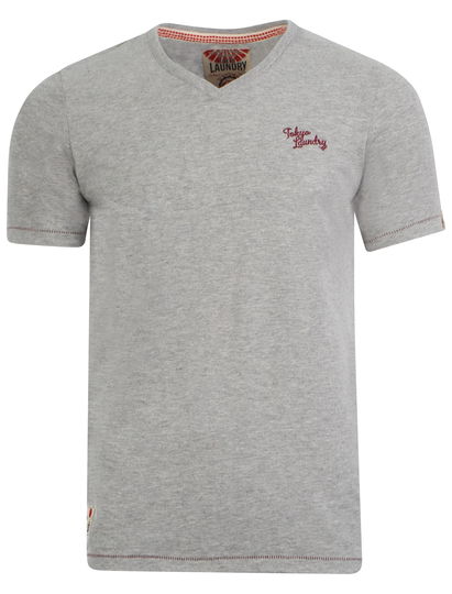 T-Shirts Ashton Cotton V Neck T-Shirt in Grey Marl - Tokyo Laundry / M - Tokyo Laundry