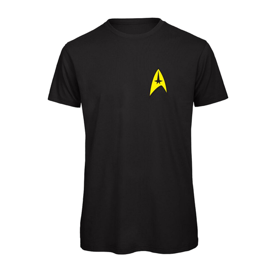 (Black, 2XL) Star Trek, Spock, Starfleet Inspired Graphic 100% Organic Very High Quality T-shirt, Gift Boxed Perfect Christmas, Birthday Gift