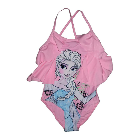 (Pink, 3-4 Years) Disney Frozen Girls Swimsuit Elsa