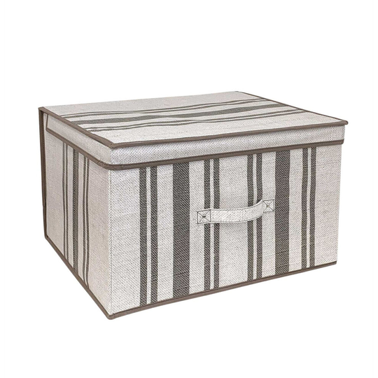 (Stripe) The Magic Toy Shop Large Collapsible Storage Box Folding Jumbo Storage Chest Kids Room Toy Box