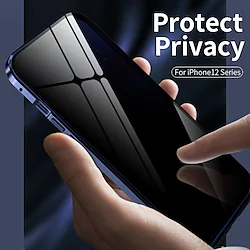 Phone Case For Apple Full Body Case Transparent Anti peep Shockproof Solid Colored Metal Lightinthebox