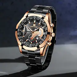 The New Va-238 Men'S Non-Automatic Mechanical Multi-Function Watch Men'S Steel Chain Watch Sports Luminous Calendar Men Steel Belt Watch Lightinthebox