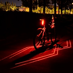 Laser LED Bike Light Rear Bike Tail Light Safety Light Mountain Bike MTB Bicycle Cycling Waterproof Multiple Modes Super Bright Portable Li-ion 80 lm Rechargeable USB Red Camping / Hiking / Caving Lightinthebox