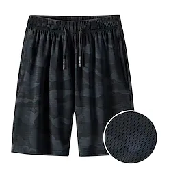 Men's Athletic Shorts Active Shorts Mesh Shorts Drawstring Elastic Waist Camouflage Quick Dry Outdoor Going out Streetwear Casual / Sporty Black Camouflage Gray Micro-elastic Lightinthebox