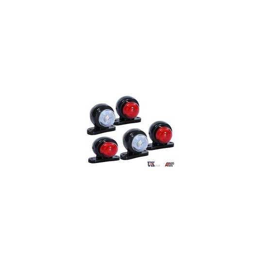 5 Red White Corner Side Marker LED Lights Outline Lamp Truck Trailer Van Bus 12V