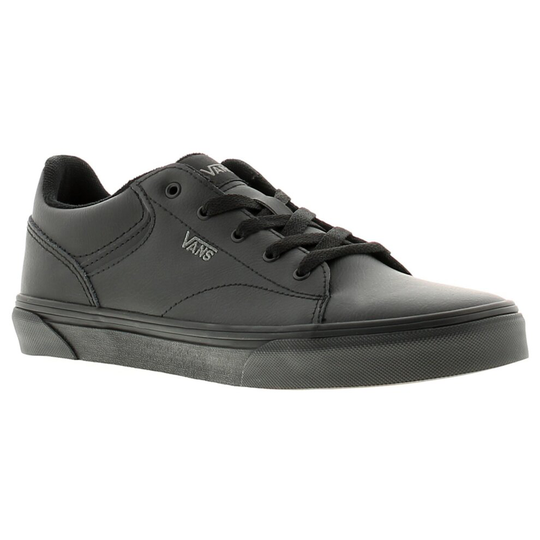 (5 (Adults')) Vans seldan leather older boys trainers black