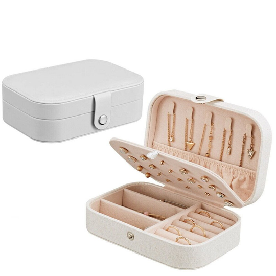 Jewellery Box Leather Finish Jewelry Earring Storage Case Portable