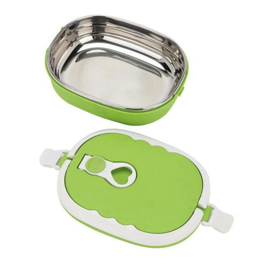 (Green) Food Warmer Box Kids School Lunch Box Portable Thermal Insulated Food Container