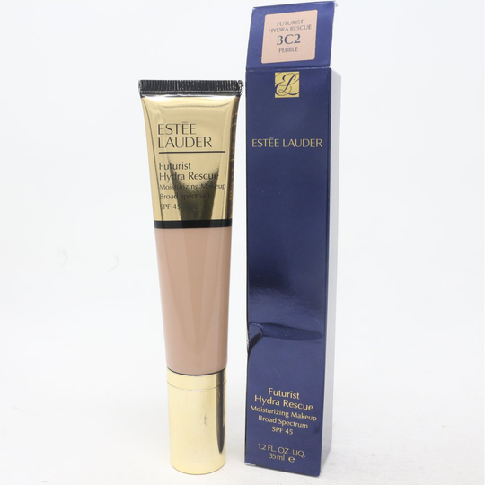 (3C2 Pebble) Estee Lauder Futurist Hydra Rescue Moisturizing Makeup Spf 45 1.2oz New With Box