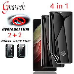 4 In 1 Anti-spy Screen Protector For Samsung Galaxy S22 S21 S20 Plus Ultra FE Note 20 10 9 Privacy Hydrogel Camera Lens Film Lightinthebox